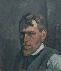 Selbstbildnis, Den Blick Gesenkt (study) (+ Selbstbildnis, Den Blick Dem Betrachter Zugewandt, Verso) by Karl Dillinger