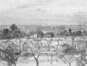 Gartenlandschaft Mit Einzelnen Hausern by Karl Dillinger
