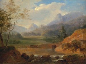 Oberbayerische Landschaft Mit Flusslauf