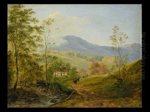 Hugelige Bachlandschaft Mit Vieh by Cantius Dillis
