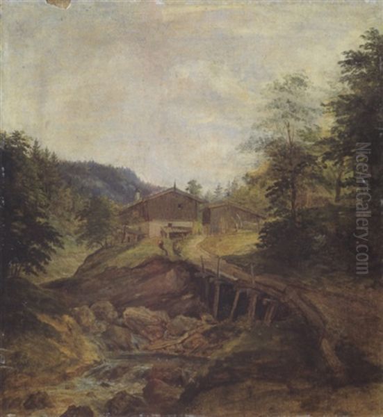Oberbayerische Landschaft Mit Gehoft - view 1