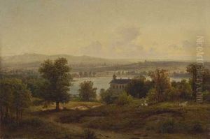 Elblandschaft Mit Blick Auf Dresden