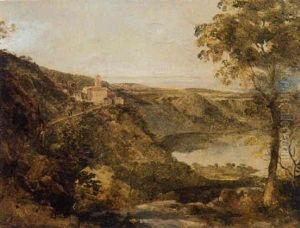 Der Nemi-see Mit Blick Auf Genzano Der Nemi-see Mit Blick Auf Genzano