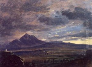 Der Untersberg Von Salzburg Aus Gesehen by Georg Maximilian Johann Von Dillis