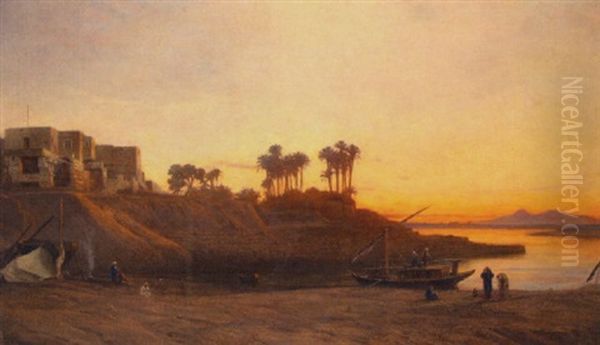 Figures On The Banks Of The Nile - view 1