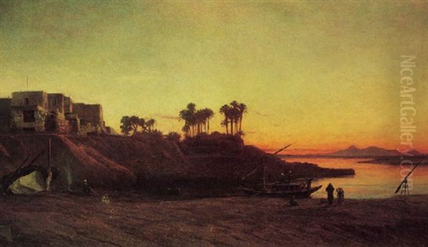 Figures On The Banks Of The Nile - view 1