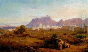 Orientalist Landscape With Figures by Frank Dillon