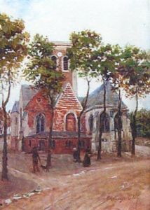 French Village Scene by Georges Hippolyte Dilly