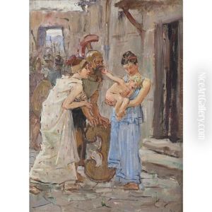 Astyanax Frightened By His Father, Hector In Armour, From The Iliad, Book 3
