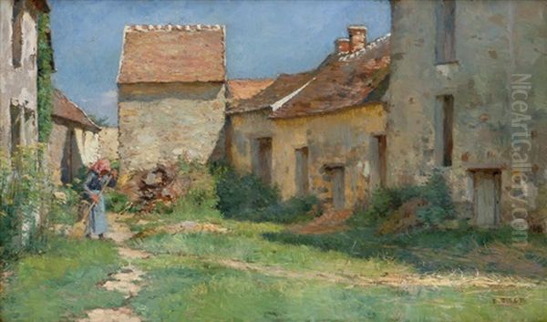 Yard With A Sweeping Woman - view 1
