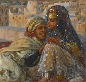 At Sunset, On The Terrace by Alphonse Etienne Dinet