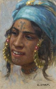 Jeune Femme Au Turban Bleu