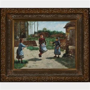 Young Girls Skipping With Rope