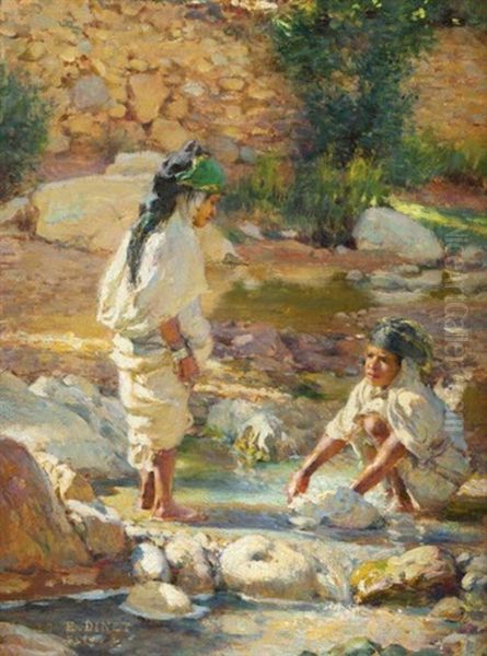 Deux Jeune Filles A L'oued De Bou Saada - view 1