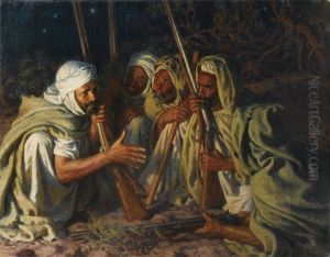Conciliabule Dans La Nuit by Alphonse Etienne Dinet