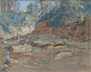 Paysage - Danseuse by Alphonse Etienne Dinet