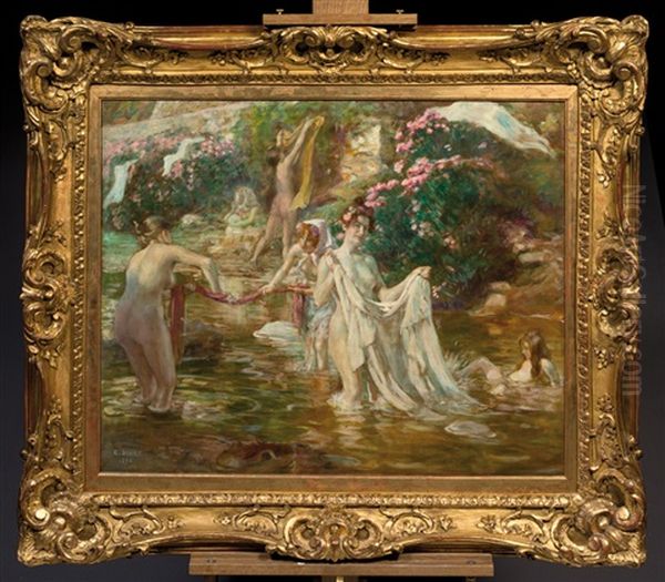 Baigneuses Dans L'oued De Bou Saada - view 1