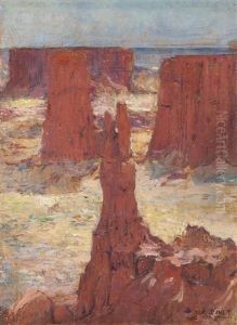 An Algerian Mountain Range by Alphonse Etienne Dinet