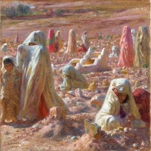 Femmes Arabes Au Cimetiere by Alphonse Etienne Dinet