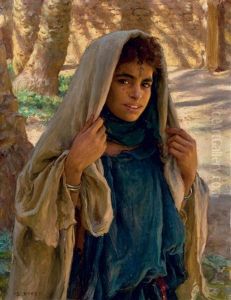 Jeune Fille De Bou Saada (+ Sketch; Verso) by Alphonse Etienne Dinet