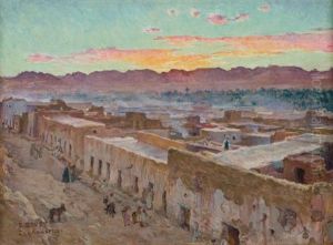 Coucher De Soleil Sur Laghouat (algerie) by Alphonse Etienne Dinet