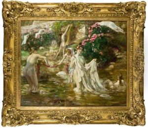 Baigneuses Dans L'oued De Bou Saada
