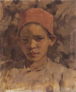 Portrait D'un Gamin Coiffe D'un Chechia by Alphonse Etienne Dinet