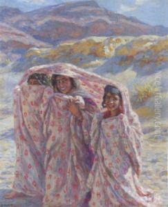 Fillettes Voilees by Alphonse Etienne Dinet