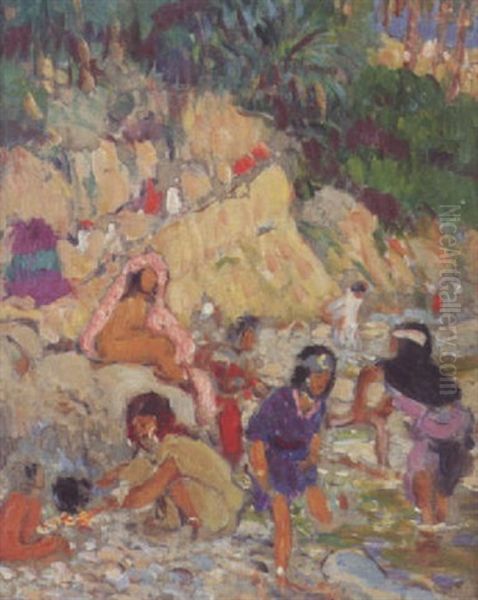 Lavandieres Dans L'oued De Bou Saada - view 1