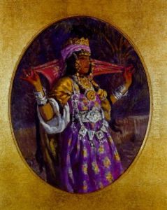 Danseuse Dans Une Palmeraie Au Clair De Lune Danseuse Dans Une Palmeraie Au Clair De Lune