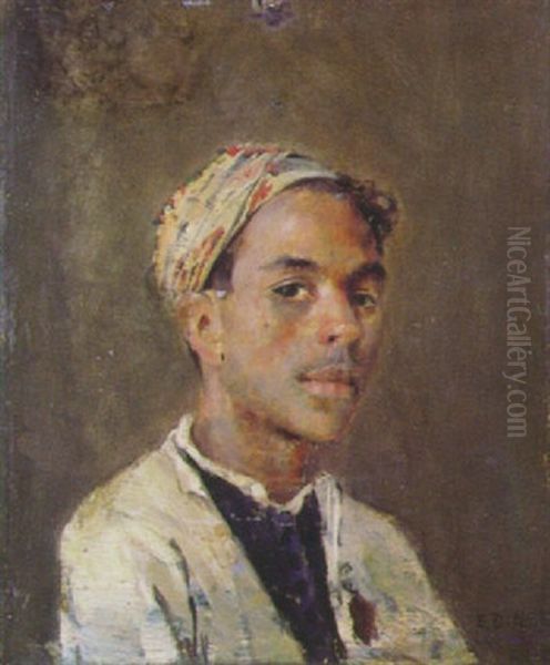 Jeune Homme Au Foulard Multicolore - view 1