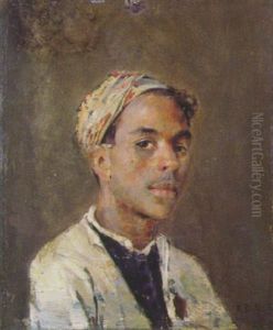 Jeune Homme Au Foulard Multicolore