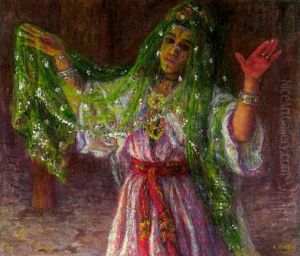 Danseuse Au Foulard Vert by Alphonse Etienne Dinet