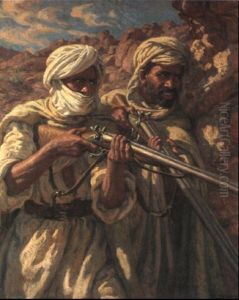 Chasseurs A L'affut by Alphonse Etienne Dinet