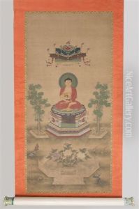 Buddha Image Scroll by Ding Guanpeng