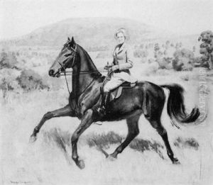 Lady Riding A Horse by Waalko (Jans) Dingemans