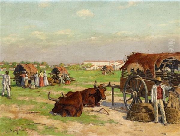 Szene In Brasilien. Fahrende Handler Mit Ihre Planwagen - view 1
