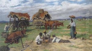 Rast Bei Der Feldarbeit by Otto Dinger