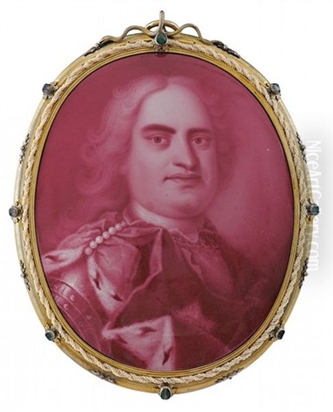 An Enamel On Copper Portrait Of August Ii Of Saxony - view 1