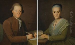 Gegenstucke, Portraits Des Ehepaares Jost Anton Nager Und Seiner Frau Rosa Nager, Geb. Curti