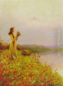 Woman In A Field Of Poppies