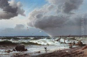 Coastal Scene With A Rainbow