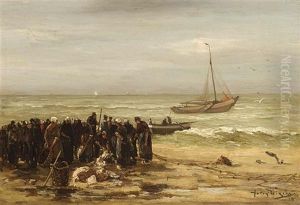 Afslag Te Katwijk Aan Zee by Antonius Bernardus Dirckx