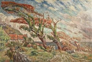 Landskap Med Traer by Karl Edvard Diriks