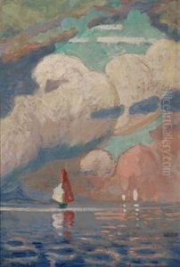Seilbater Pa Stille Vann by Karl Edvard Diriks