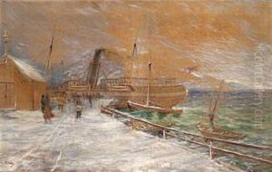 D/s "excellencen" Ved Bryggen Pa Fredriksvern by Karl Edvard Diriks