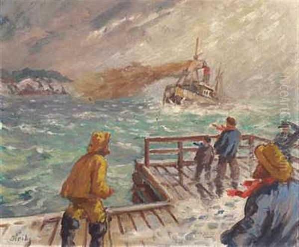 Dampskip Pa Vei Mot Kaien - view 1