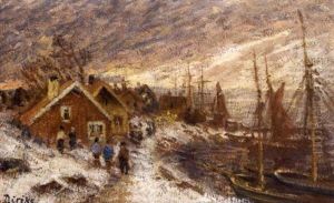 Aftenstemning Vinterstid by Karl Edvard Diriks