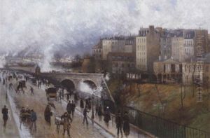 Parisisk Gadescene by Karl Edvard Diriks