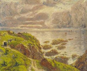 Figures On A Cliff-top Path by Karl Edvard Diriks
